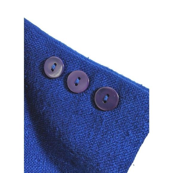 Blue Blazer Size 10 Vintage Rayon Single Button Blazer Liz Claiborne - Picture 11 of 12